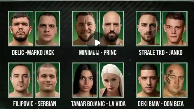 BFC II: dodatna promotivna kartica sa šest parova, Delić, Minimum, Strale TKD, Filipović, Tamara Bojanić i Deki BMW